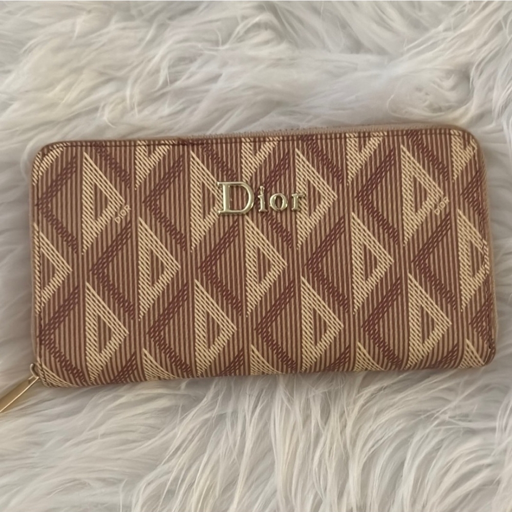 Dior Geometric Brown and Tan Wallet